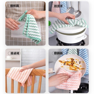 Kain lap Bergaris warna dengan bahan lembut Serat kain Menyerap Air dan Minyak pembersih noda