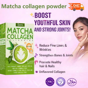 1 box/20 packs matcha Collagen Powder for Whitening Anti Aging +Skin Whitening +Enhances Skin Nail & Hair Vitamin A Beauty Supplement 抹茶胶原蛋白粉美白抗衰老+皮肤美白+增强皮肤指甲和头发维生素A美容补充剂