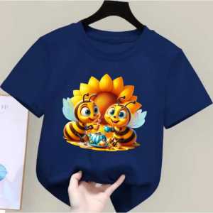 Baju Kaos Anak Perempuan Much Color Motif Bunga Matahari untuk Usia 1-15 thn