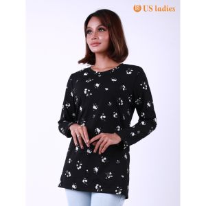 US Ladies Cotton Women Long Sleeve Flora Tops 2127005 2127006 2127007