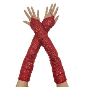 1pair Reflective Sequins Gloves Glitter Long Gloves Comfortable Breathable Glove for Costume Parties