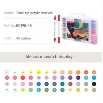 Deli 24/36/48 Colors Acrylic Marker Art Painting Pens Waterproof EC198