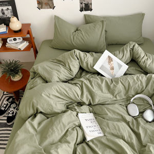 Dansunreve Washed Cotton Duvet Cover Single Queen Plain Quilt Cover Grey Blue Coffee Khaki Pink Quilt Cover King/Super King