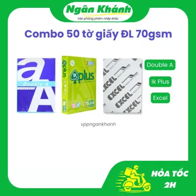 [Tách lẻ] Combo 50 Tờ Giấy A4/A5 nhiều thương hiệu Double A Ik Plus Excel chắc chắn giá rẻ DL 70 gsm trắng sáng