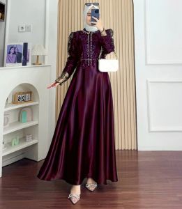 COD Sakura Dress Matt Silk Mix Brukat Apk Payet Size XL Dress + Outer Kekinian Terbaru 2025 Murah