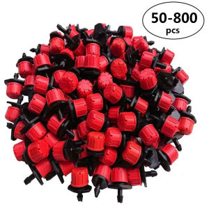 50-200pcs Adjustable Irrigation Drippers Sprinklers 1/4 Emitter Dripper Micro Drip Irrigation Sprinklers for Watering System