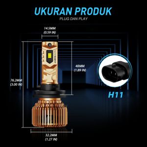 Novsight N75 H11 LED Light 3000K Yellow 6500K White Color Super Bright for Car Low Beam Fog Light 100W 20000LM Built in Driver 2Pcs 1 Year Warranty