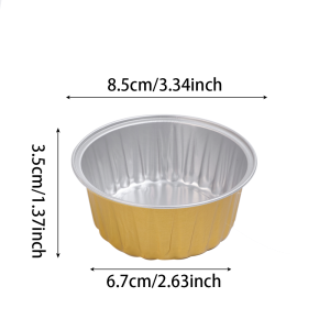 10pcs Dessert Cups with Lids Gold Aluminum Foil Baking Cups Holders Cupcake Bake Utility Ramekin Clear Pudding Cups
