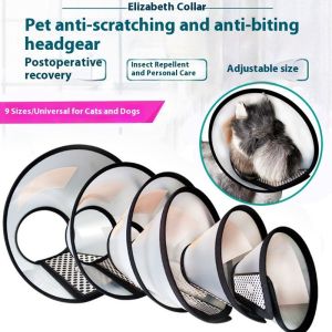 PaulWeekend Pet Recovery Cone Protective Collar for Cats and Dogs Adjustable Design