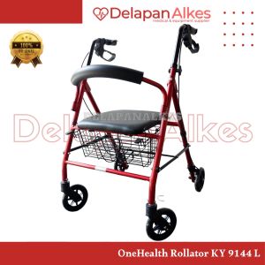 OneHealth Rollator KY 9144L Troli Duduk Walker Kursi Keranjang Alat Bantu Jalan Lansia Orang Tua