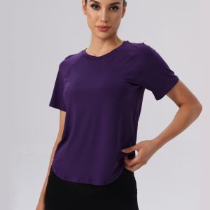Women Yoga Tops Mesh Breathable Sports Shirts Short Sleeve Workout Training T-Shirt Plus Size 3XL 4XL Outdoor Travel Top