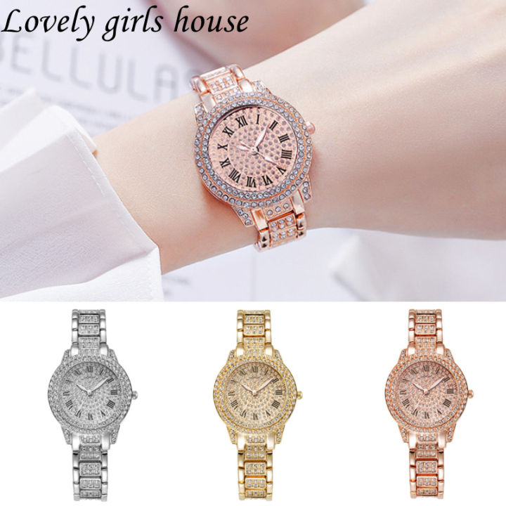 【 Lovely girls house 】Luxury Diamond Watch for Women Round