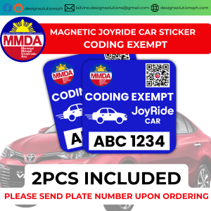Joy Ride Car Magnetic Sticker 2PCS | Custom Car Vehicle Sticker & Decal TNVS LTFRB MMDA CODING EXEMPT