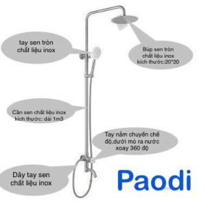 Sen tắm đứng nước lạnh inox 304 nước mạnh củ tròn mã 9030