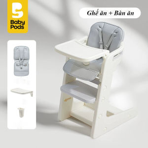 Ghế ngồi ăn dặm đa năng cho bé Babypods tùy chỉnh độ cao tặng kèm đệm tựa lưng dây đai an toàn