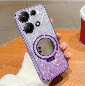 Casing Redmi Note 13 Pro 4G 5G Luxury Gliter Premium TPU Ring Holder Mirror
