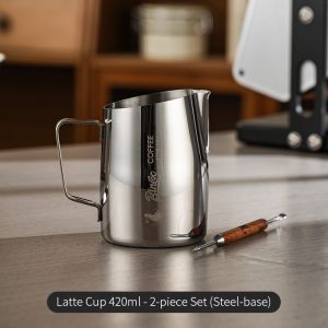 Bincoo Cà Phê Latte cup với nhọn Spout đồ tạo bọt sữa cup thép không gỉ chuyên Bình đựng cà phê 420ml