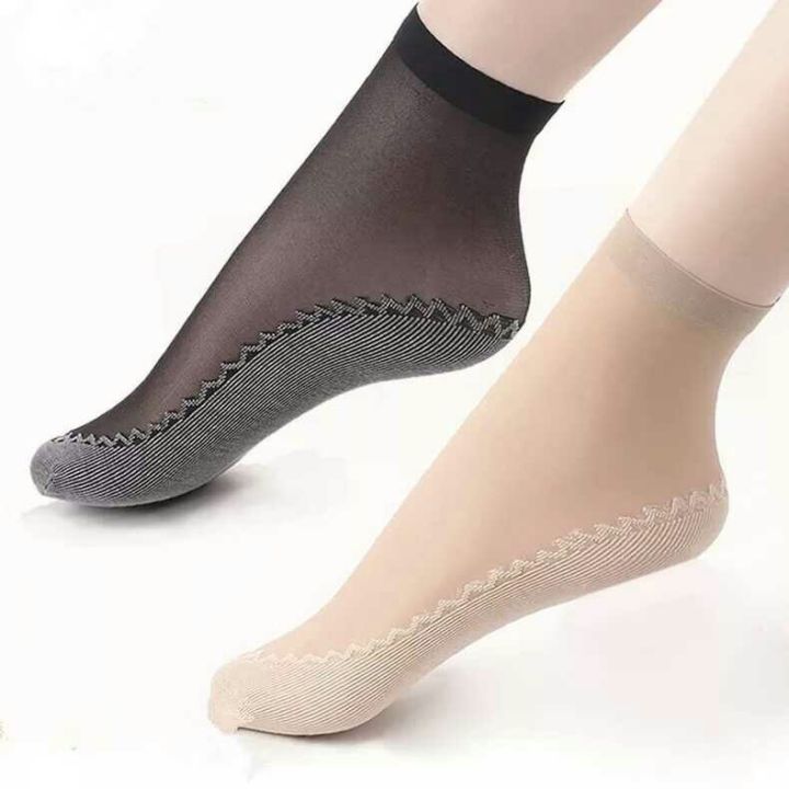 Women Velvet Short Stockings Silk Socks Soft Non-slip Socks | Lazada ...
