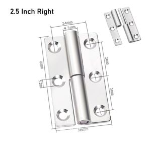 BUENOO 1Pcs Window Accessories Detachable Hinge 1.5/2/2.5/3/4 Inch 304 Stainless Steel Removable Hinge Durable Furniture Hardware Door Hinges Window Door Cabinet Cupboard