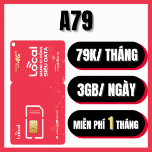 Sim 4G Local Mobifone A79 - Chỉ 79K/ tháng Có 3GB / 1 ngày. Miễn Phí 1 Tháng Đầu Chuyên DÙng Cho KHách Du Lịch | FREESHIP - CHƯA KÍCH HOẠT