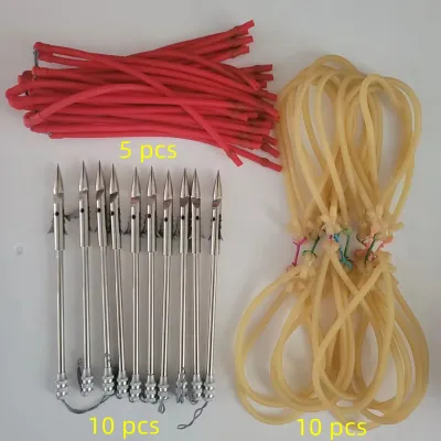Powerful Fishing Set Arrows Fish Dart + Elastic Fishing Rubber Band Catapult Fishing Darts For Shooting