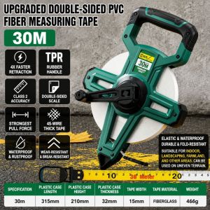 30/50/100cm LargeOpen Reel  Fiber Glass Metric Scale Impact Resistant Plastic  Tape Measure Tool
