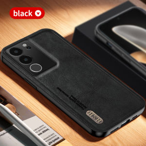 Phone Case For vivo V40 Lite Y100 Y200 5G 2024 Leather Matte Silicone phone Casing Luxury PU Protective Back Cover