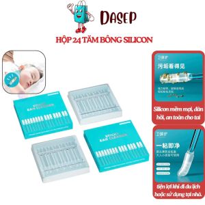 Hộp 24 Tăm Bông Silicon Vệ Sinh Tai Dùng Nhiều Lần Bông Tăm Lấy Ráy Tai Silicon Mềm Mại DASEP