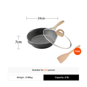 Kitchenware Hub Classic Marble Series Non-stick Frying Pan Comes with Original Lid Suitable for Induction Cooker Flat Bottom Pan Cavalli with Lid Smoke-Free and Easy to Clean