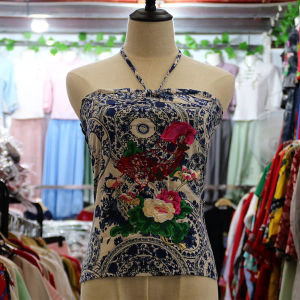 Ethnic Style Batik Skirt Cotton Linen Ink Painting Embroidered Three-Layer Large Swing Skirt Female Travel Ethnic Large Flower Skirt