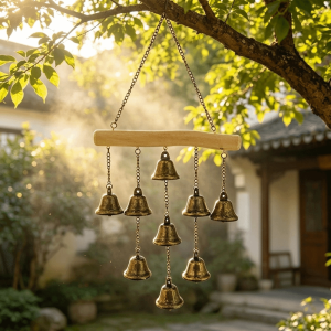JUVIAAL Crisp Sound Metal Wind Chime Vintage Decorative Door Bell Garden Hanging Metal Bells Iron Art Wind Chime Garden