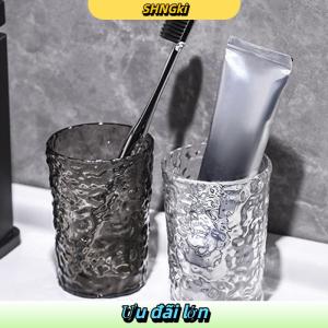 SHNGki Nhựa Nước súc miệng bàn chải đánh răng cup với xử lý Home phòng tắm Tumblers xách tay Mug trong suốt bàn chải đánh răng chủ