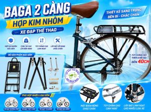 Baga 2 càng hợp kim nhôm xe đạp cao cấp bánh 700 tùy chỉnh chiều cao