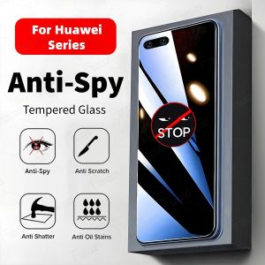 Privacy Tempered Glass For Huawei Y70 Y90 P50 P40 P30 P20 Pro Lite Nova 3 7i 8i 5T 3i Y9 7 9 10 SE 11 11i Prime 2019 Y9s Honor 8X X7b X8b Y7 Y9 Pro 2019 Y7a Y7P Y5P Y6P Y6s Anit Spy Peeping Matte Screen Protector