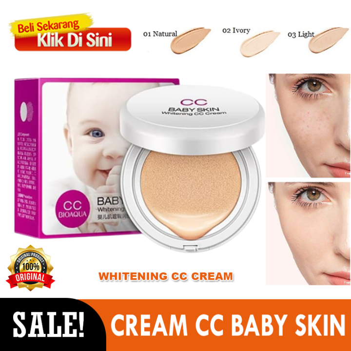 Bedak Padat Tahan Lama Anti Luntur CC Baby Skin Whitening Skin