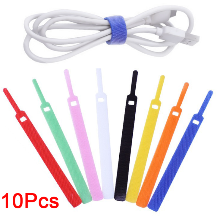 10Pcs Reusable Fastening Cable Ties Wire Organizer Straps Mouse
