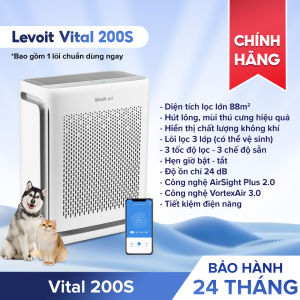 Máy Lọc Không Khí Cho Thú Cưng Levoit Vital 200S 88m2 | Lọc bụi mịn - Khử mùi hút lông - Đèn cảm biến chất lượng