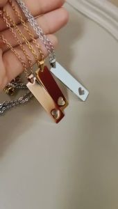 10 pieces of 304 stainless steel mirror-polished hollow long pendant couple necklace waterproof jewelry gift.