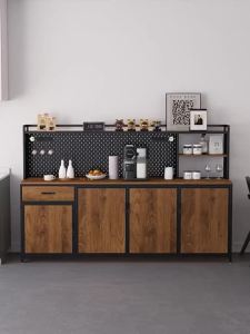 Industrial Style Iron Art Sideboard Cabinet Wall-Mounted Integrated Storage Cabinet Coffee hine Cabinet Tea Cabinet Organizer Cabinet Living Room Storage Cabinet