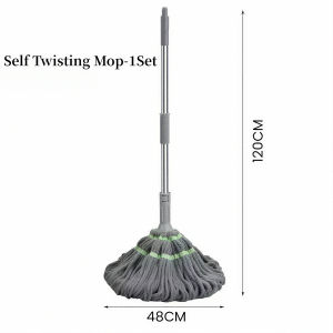 Self Wringing Twist Mop 360 Spin Microfiber Mop Household Floor Cleaning Easy to Use and Store