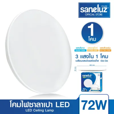 Saneluz โคมซาลาเปา โคมไฟติดเพดาน 25W 40W 72W LED ทรงกลม โคมสำเร็จรูปพร้อมหลอด แสงขาว แสงคูลไวท์ แสงวอร์ม พร้อมอุปกรณ์ในการติดตั้ง แอลอีดี led