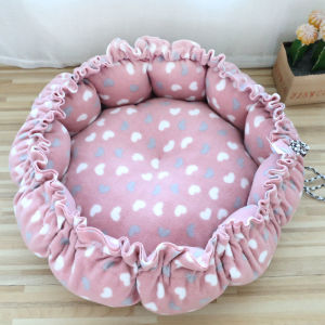 Dog Bed Cat Bed Soft Fabric Sleeping Bed Dog Bed Washable Pet Accessories Polka Dot Dog Bed