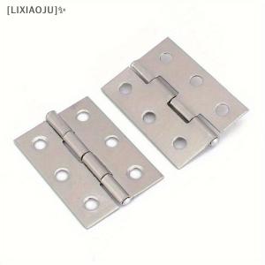 [LIXIAOJU] 10pcs Stainless Steel Door Hinges Cabinet Doors Windows Wooden Box Flat Hinge Home Furniture Hardware Accessories