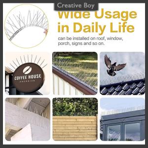 [Creative] Stainless Steel Pigeon Spikes Bird Repeller Deterrent Traps Anti-bird Repellent Pest Control Garden Balcony Thorn Nail Kit