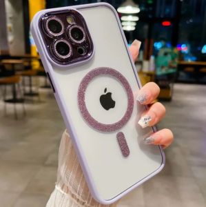 Case clear Magsafe Magnetic with Glitter lensa protect for Iphone 11 11 Pro 11 Pro Max 12 Pro 12 Pro Max