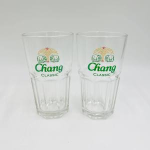 (แพ็คคู่2ใบ) แก้ว แก้วเบียร์ แก้วใส แก้วน้ำดื่ม แก้วลาย สิงห์ ไฮเนเก้น UNION UG-390 ความจุ  375 ml.