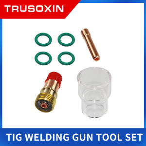 7pcs TIG Welding Torch Stubby Gas Lens Kit: Heat Resistant Glass Cup Contact Tips