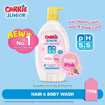 Carrie Junior pH5.5 Hair & Body Wash 700g - Baby Pink