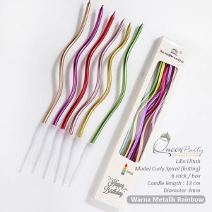 Lilin Ulang Tahun Spiral Kriting / lilin hbd Spiral curly / lilin kue ultah