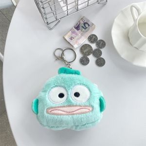 Sanrio Sang Trọng Ví Đựng Tiền Xu Dễ Thương Xấu Xí Cá Hangyodon Dây Kéo Trẻ Em Cô Gái Tiền Xu Ví Hoạt Hình Cáp Tai Nghe Túi Chìa Khóa Ví